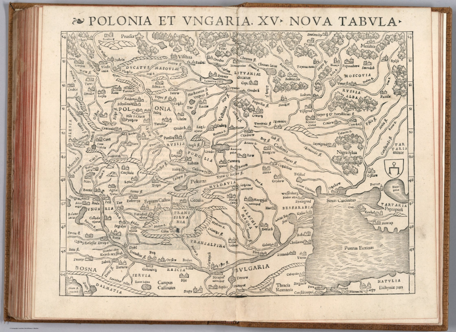 Фото з назвою Sebastian Munster. Polonia et Ungaria XV Nova Tabula. 1540