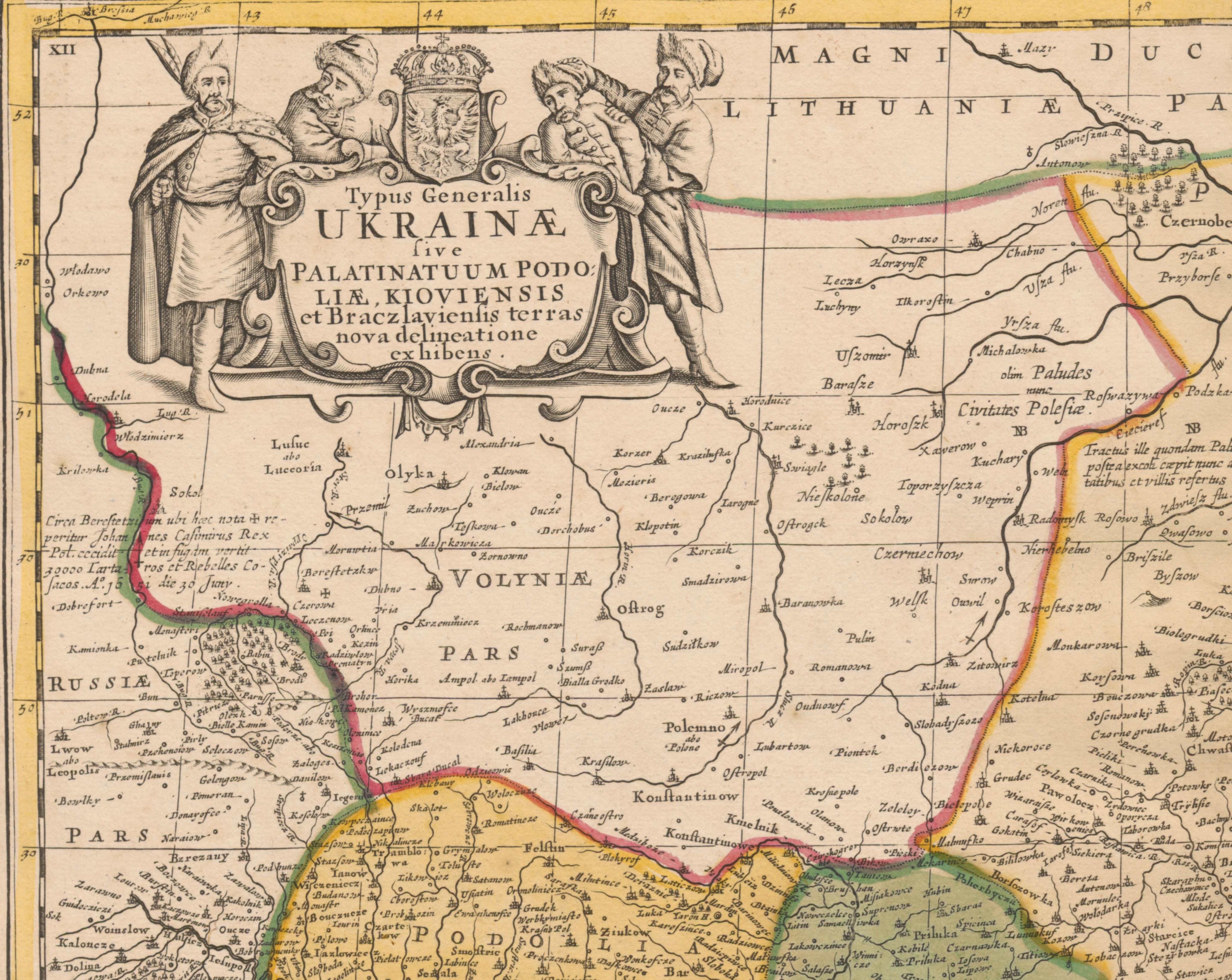 Фото з назвою Typus generalis Ukrainæ sive Palatinatuum Podoliæ, Kioviensis et Braczlaviensis terras nova delineatione exhibens